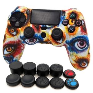 👁 15 pc set Anti-Slip Soft Silicone PS4 Controller Cover Skin Set Playstation